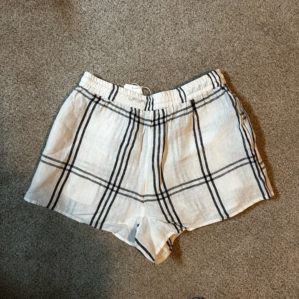 L*SPACE | Rio Linen Cover-Up Drawstring Shorts Flannel - Picture 8 of 8